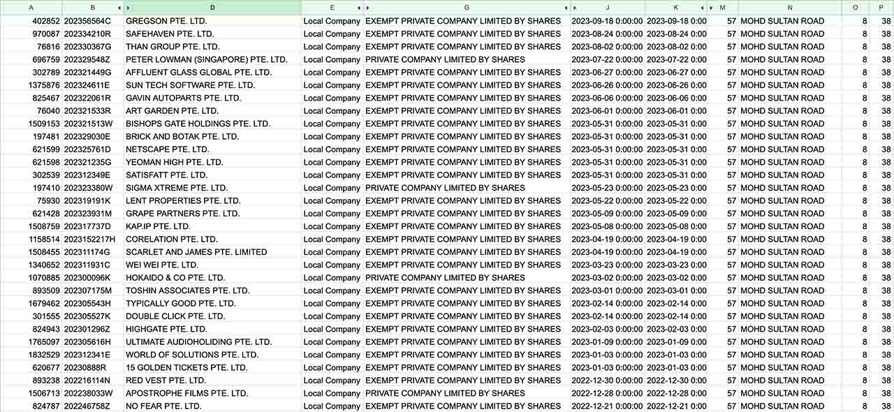 AddressAlert excel sheet output containing false address entries